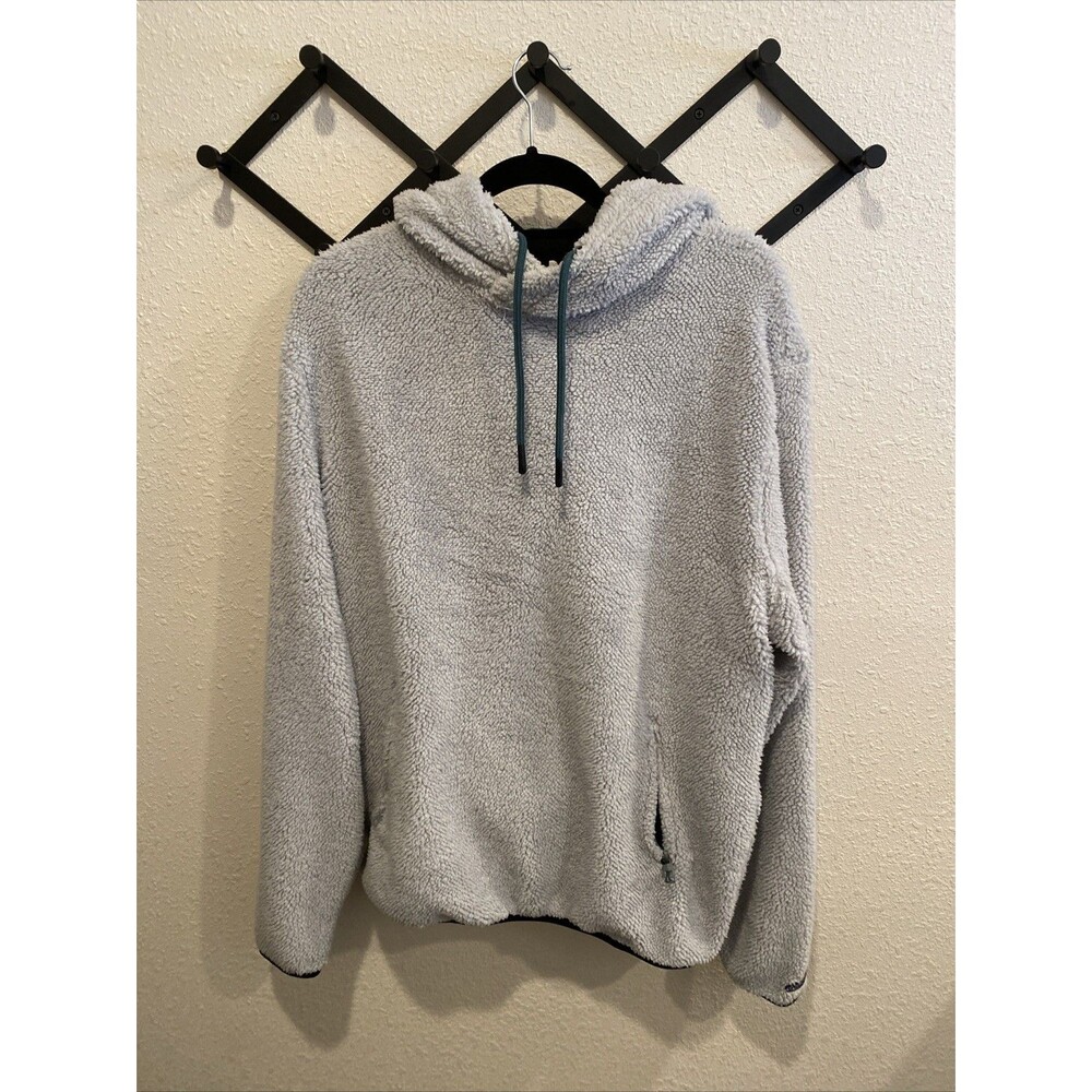 Chubbies Sherpa Hooded Pullover Sweatshirt Gray Size XL